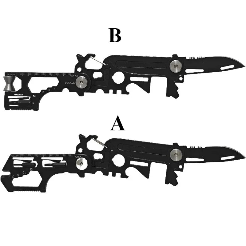 Multifunctional Outdoor Tool Card – Folding Molle Scissors, Mini Army Knife & Bicycle Repair EDC Camping Gear