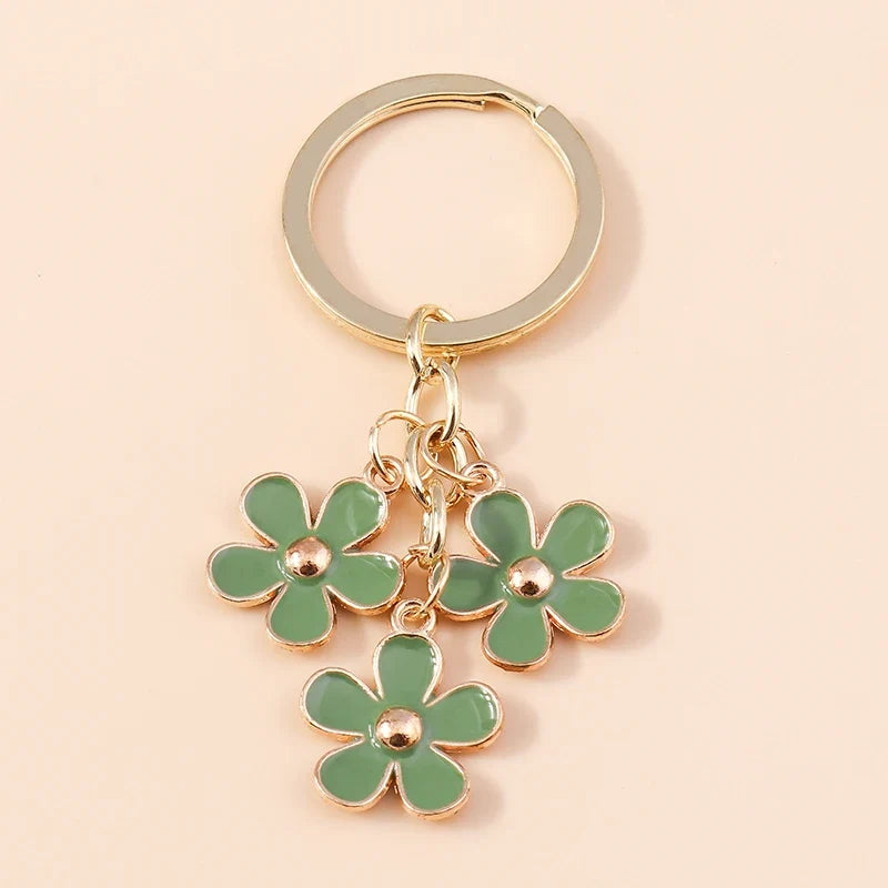 Sakura Flower Enamel Keychain - Colorful Cute Key Ring Handbag Accessory Gift for Women & Girls