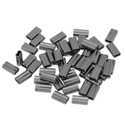 100PCS Fishing Crimping Sleeves - Single & Double Barrel Tackle Line Connectors