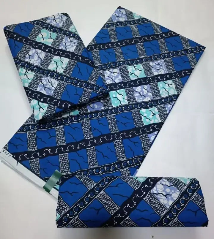 100% Cotton Ankara Fabric - High Quality African Print Batik Real Wax Pagne 6 Yards for Stylish Sewing