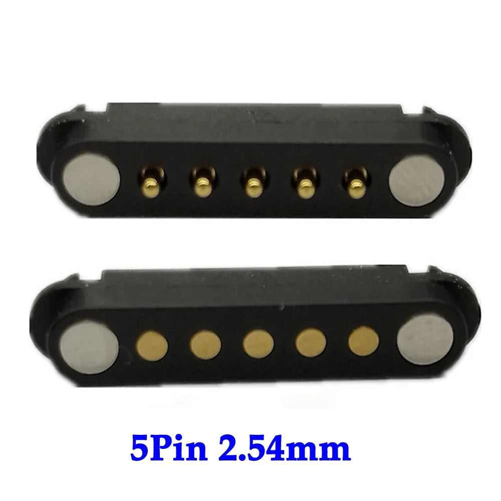 2A DC Magnetic Pogo Pin Connector - 2-5 Pin Spring Loaded Male Female Power Socket with 2.5/2.8mm Pitch