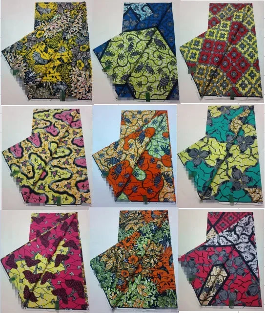 African Ankara Wax Print Fabric - 100% Cotton Batik Patchwork Sewing Material for Dresses & Crafts