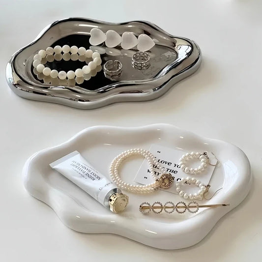 Cloud-Shaped Jewelry Tray - Decorative Organizer for Rings, Earrings, Bracelets & Necklaces Vanity Bedroom Decor