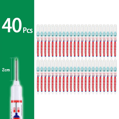 2cm Waterproof Deep Hole Marker Pen - Long Head Carpenter Markers for Metal Woodworking Tools 4-80pcs