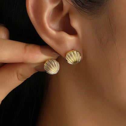 Ocean Style Asymmetric Earrings - Starfish Shell Pearl Zircon Stud Jewelry Gift for Women