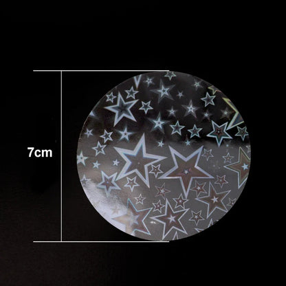 100PCS 58mm Transparent Badge Film Covers – Clear Laser Star Pattern Protective Sheets for Button Badge Maker