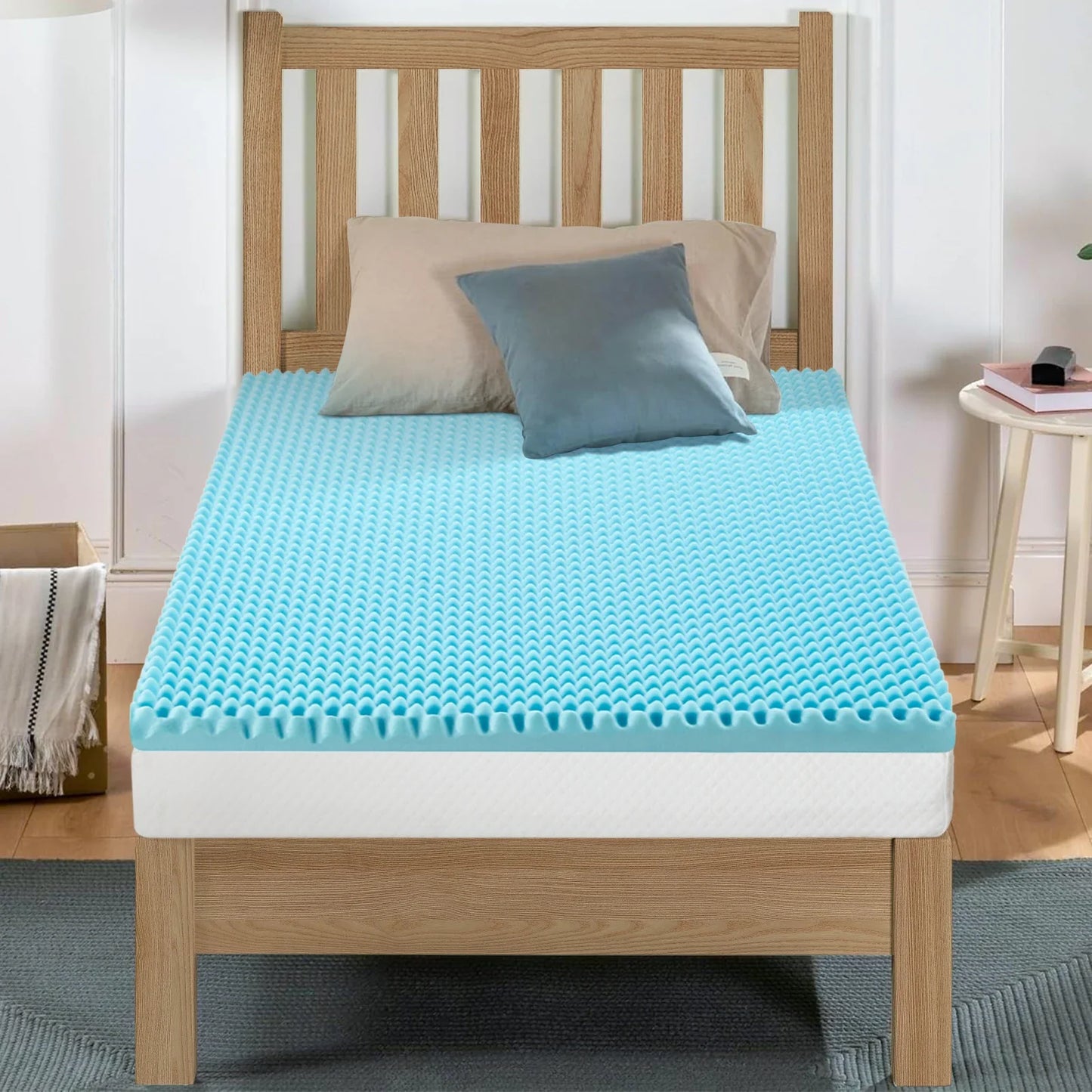 Memory Foam Tatami Mattress Topper - 2 Inch Gel-Infused Foam, Plush & Pressure-Relieving, CertiPUR Certified