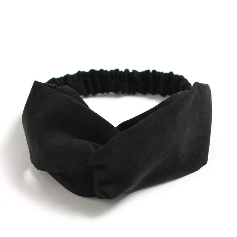 Women Cross Top Knot Headband – Elastic Soft Solid Color Hair Bands, Twisted Knotted Headwrap, Hair Accessories for Girls