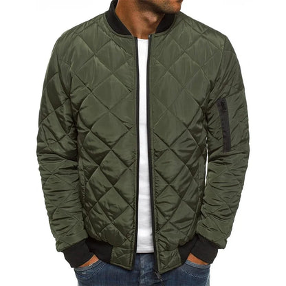 Winter Men's Baseball Collar Jacket - Lightweight Mesh Pressed Vintage Flight Casual Long Sleeve Outerwear