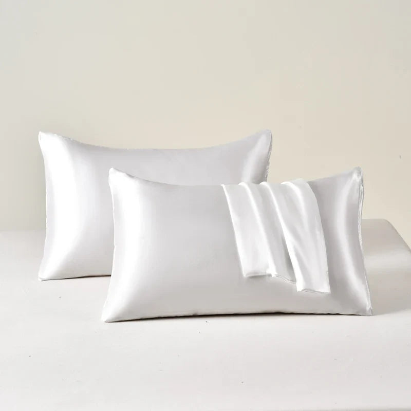 2PCS Satin Pillowcase Set - Soft Smooth Cooling Pillow Covers for Skin & Hair Care