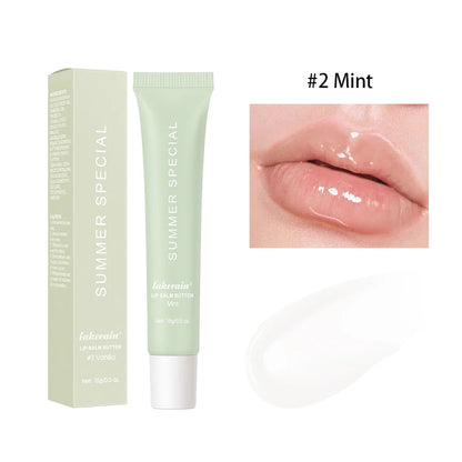 Summer Lip Balm Gloss - Moisturizing Vanilla Mint Scented Transparent Lip Oil Makeup