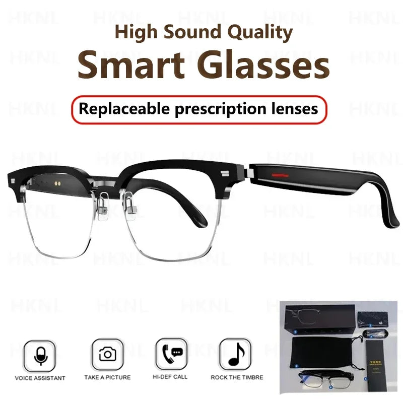 Hiwego Camera Smart Music Sunglasses – Wireless Bluetooth Headset with HIFI Sound, Earphones, Hands-Free Call & Driving Glasses