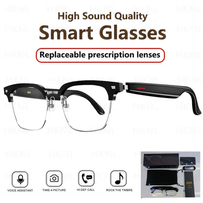 Hiwego Camera Smart Music Sunglasses – Wireless Bluetooth Headset with HIFI Sound, Earphones, Hands-Free Call & Driving Glasses