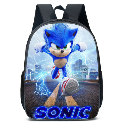 3PC Sonic Backpack School Bag Set – Anime Cartoon Zipper Backpack for Boys & Girls, Primary and Middle School Students