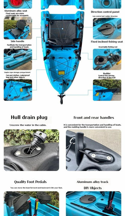 Modular Electric & Pedal-Driven Kayak – Portable Detachable Canoe, Lightweight Inflatable Folding Boat for Fishing & Adventure
