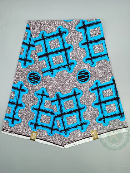 Guaranteed Original African Wax Fabric - 100% Cotton Real Ankara Print 6 Yards for Wedding Dresses & Sewing
