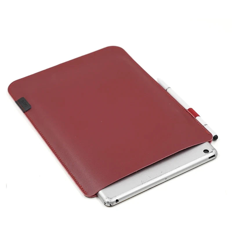 Ultra-Thin PU Leather Tablet Sleeve - Side Access Pen Slot Bag for iPad Mini, Air & Pro 8.3/10.9/11/12.9/13 Inch