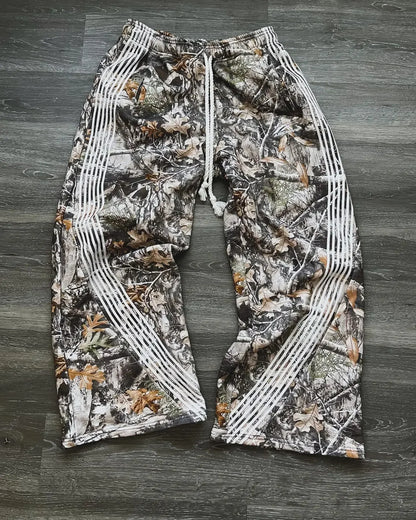 American Y2K Gothic Hip Hop Sweatpants for Men – Retro Double Layer Baggy Joggers with Elastic Waist