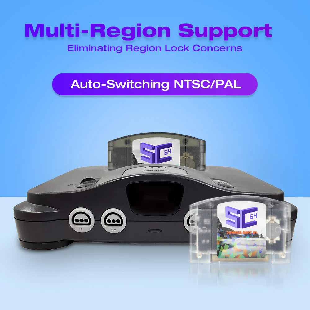 EPICJOY SummerCart 64 – 32GB Open Source N64 Game Card for Nintendo 64 Console, 5400+ Games & 64DD Support
