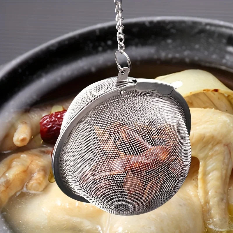 Stainless Steel Tea Ball Infuser Set — Durable Strainers for Loose Leaf Tea, Herbs, Spices & Seasoning