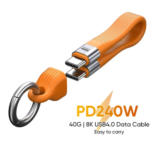 USB-C to USB-C 240W USB4.0 Cable - 40Gbps PD3.1 Fast Charging 8K@60Hz Data Cord for Laptop, TV & MacBook