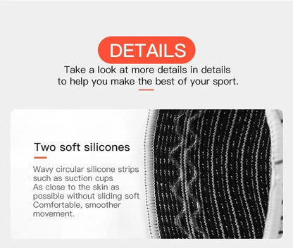 Silicone Knee Brace Compression Sleeve – Patella Support Knee Pads for Running & Sports