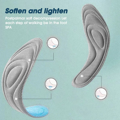 2 Pairs Memory Foam Orthopedic Insoles – Antibacterial, Sweat-Absorbing Shoe Inserts for Sports, Running, and Everyday Comfort