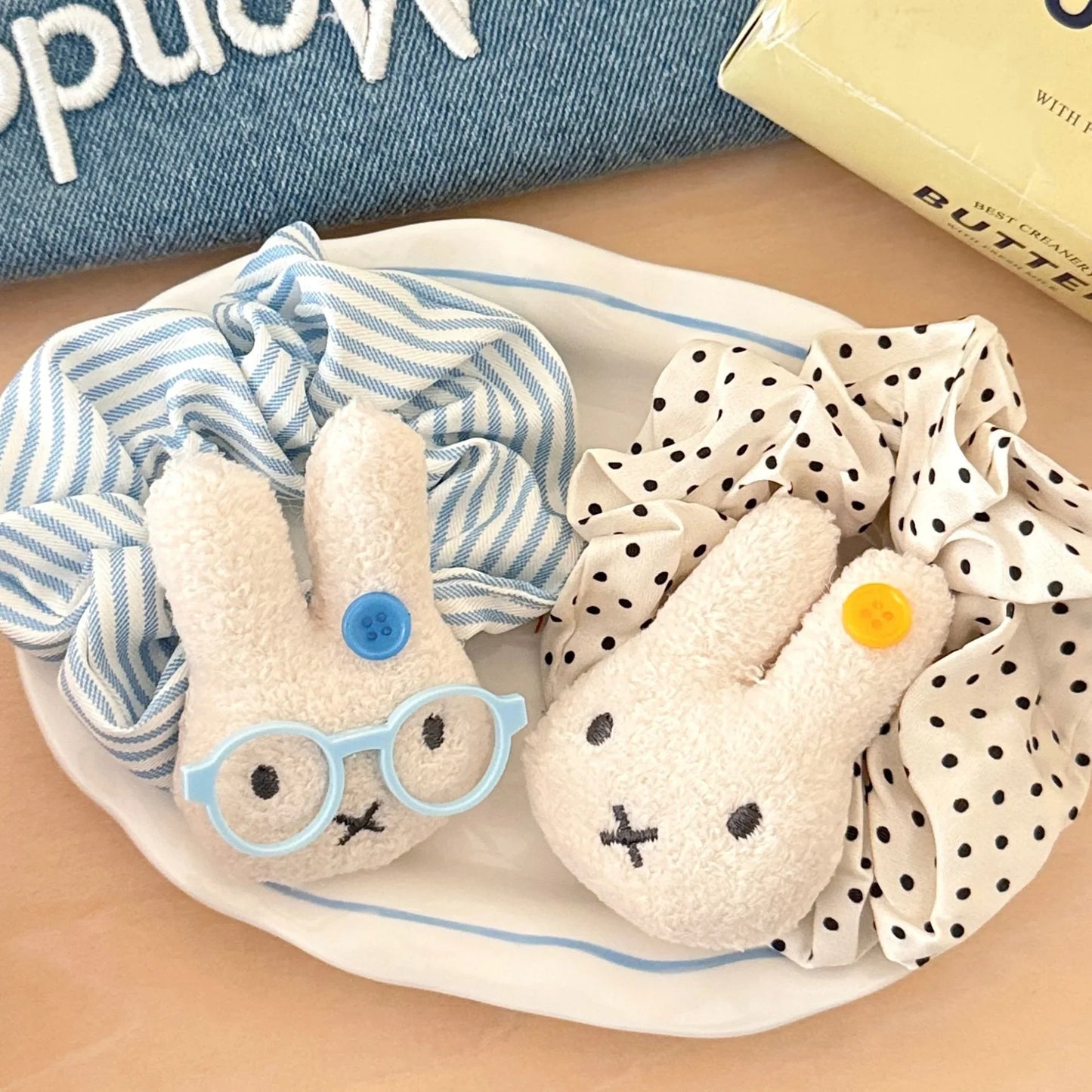 Cute Cartoon Bunny Hair Ties - 1/3PCS Sweet Ponytail Accessories for Girls & Women Miffy-Inspired Style