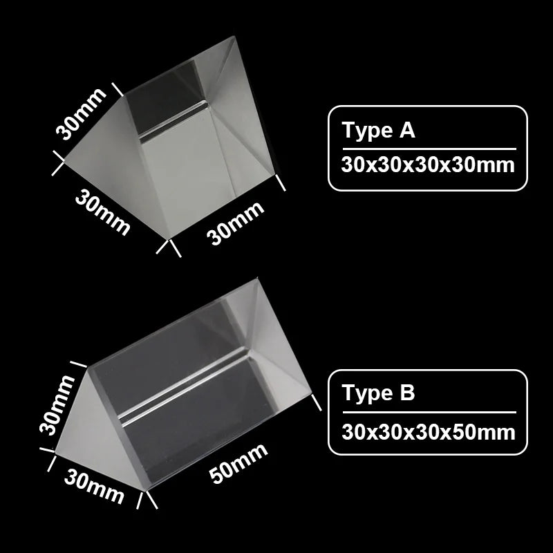 Optical Triangular Prism - Physics Light Spectrum Refractor Teaching Tool for Kids Science Education & Learning Gift