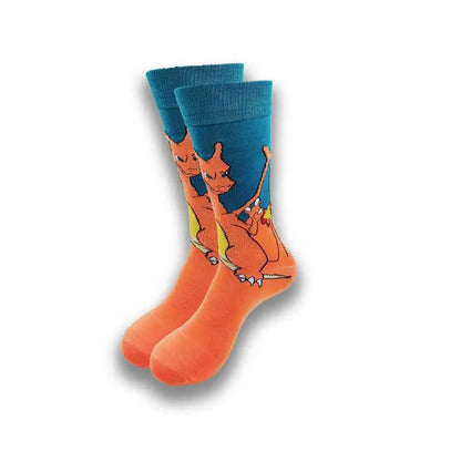 Men's Cartoon Character Crew Socks - Fun Novelty Cotton Casual Socks