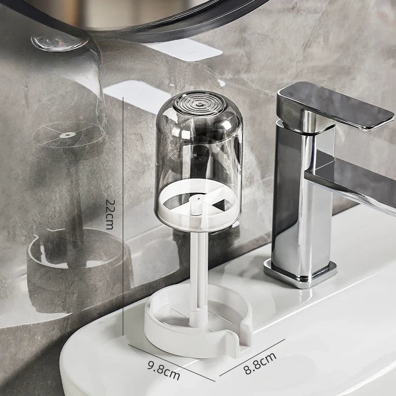 Bathroom Toothbrush Holder - Dust Cover Drainage Organizer with Multifunctional Toothbrush and Cup Storage