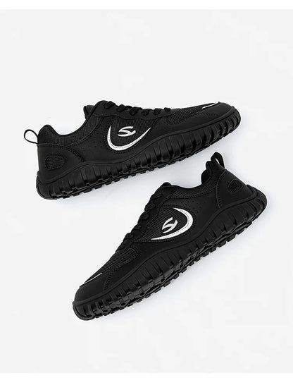 HOBIBEAR Unisex Wide Toe Sneakers — Comfortable Lace-Up Walking Shoes, Breathable Outdoor Travel Sneakers