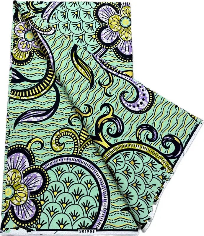 African Real Wax Print Fabric - 6 Yards 100% Cotton Ghana Ankara Loincloth Material