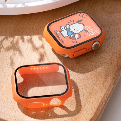 Tempered Glass Apple Watch Case - Full Screen Protector Cover for Series 9, 8, 7, 6, SE 45mm 44mm 41mm 40mm