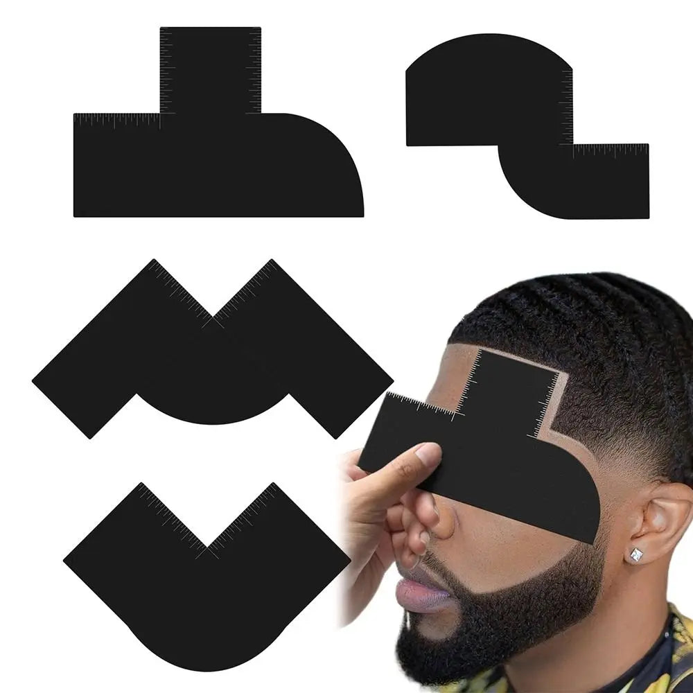 Reusable Barber Lineup Card - Beard & Hairline Shaping Tool with Measurement Guide
