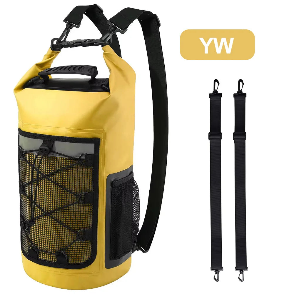 25L Waterproof Dry Bag Backpack - Roll-Top Outdoor Swimming, Kayaking & Camping Bag