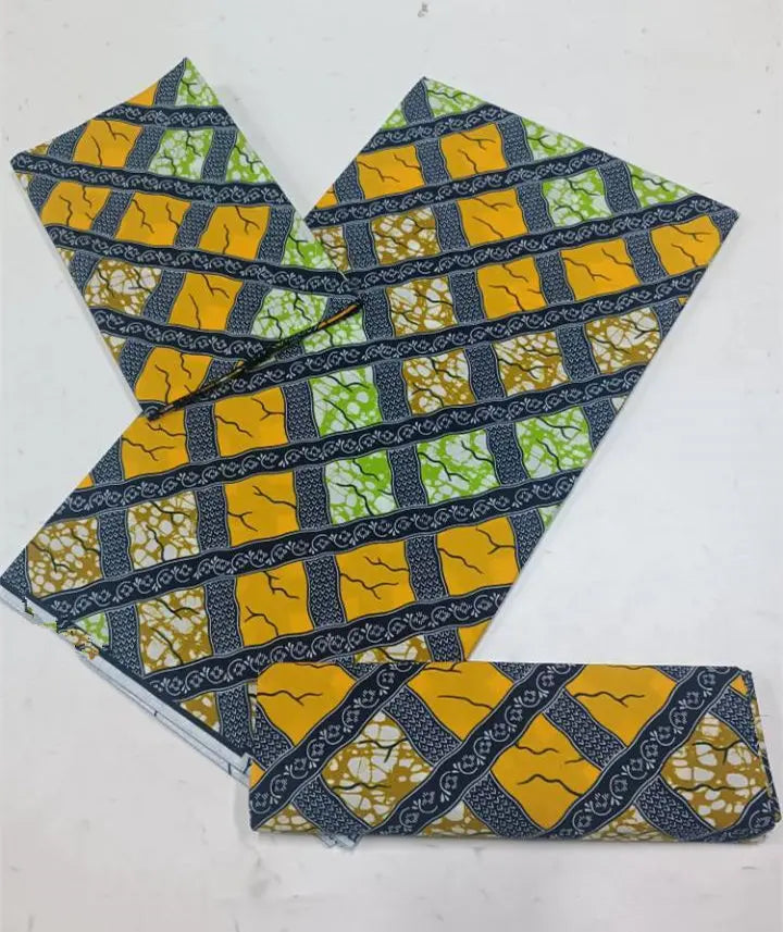 100% Cotton Ankara Fabric - High Quality African Print Batik Real Wax Pagne 6 Yards for Stylish Sewing