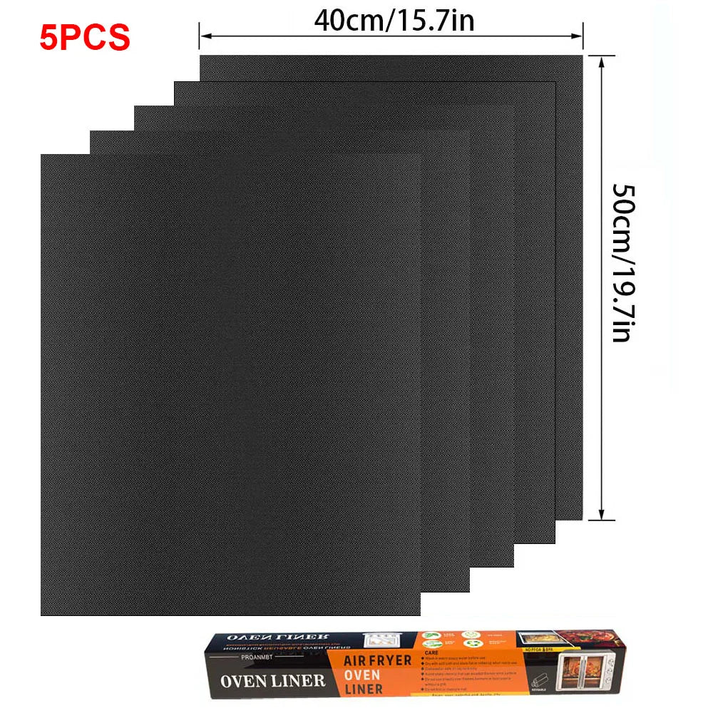 Reusable BBQ Grill & Oven Mat - Non-Stick Heat Resistant Baking Liner for Grilling, Cooking & Oven Protection