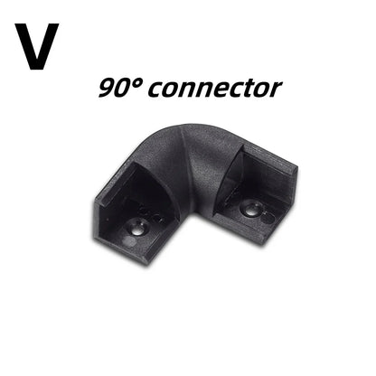 LED Aluminum Profile Channel - Black U/V Shape Housing Cover for 8-12mm Light Strips