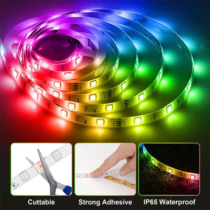 RGB LED Light Strip - USB 5V TV Backlight Flexible Lamp With APP Remote Control for Party Decor