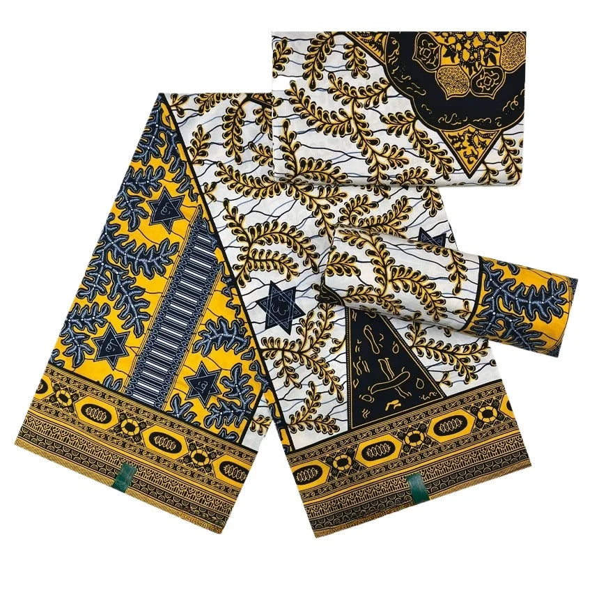 100% Cotton Ankara Wax Fabric - High Quality Soft Real Dutch Pagne Print for Dresses & Sewing