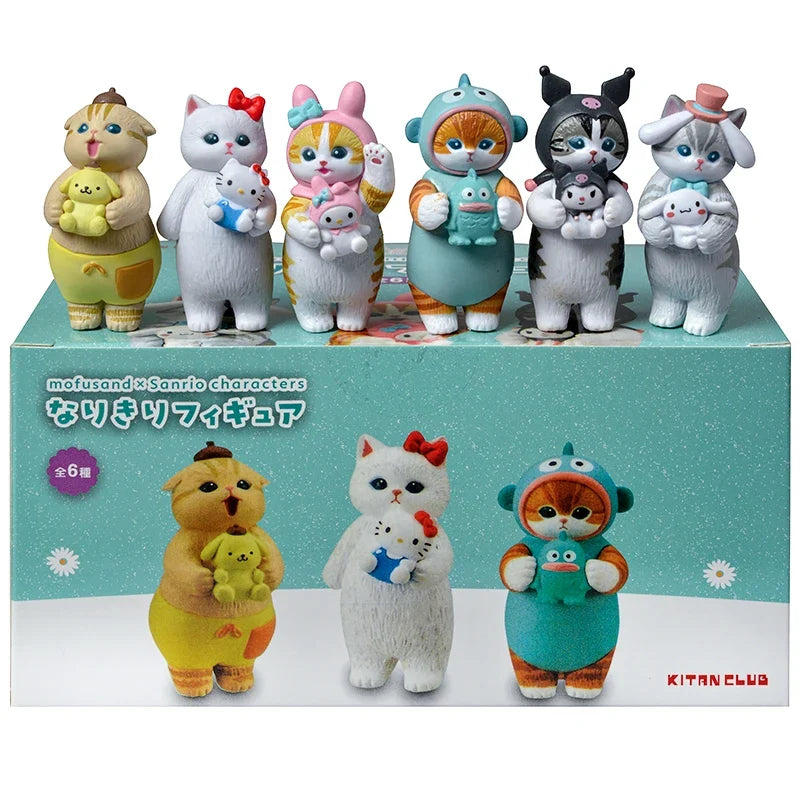 Mofusand Shark Cat Mini Figures - Cute Blind Box Animal Anime Ornaments for Kids and Collectible Gifts
