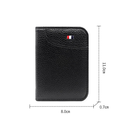 Portable Super Slim PU Leather Wallet - Mini Credit Card Holder for Men, Thin and Small Short Wallet