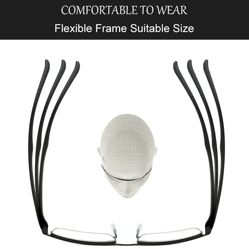 Progressive Multifocal Reading Glasses – Anti-Blue Light Half Frame Bifocal Eyewear for Men & Women +1.00 to +4.00