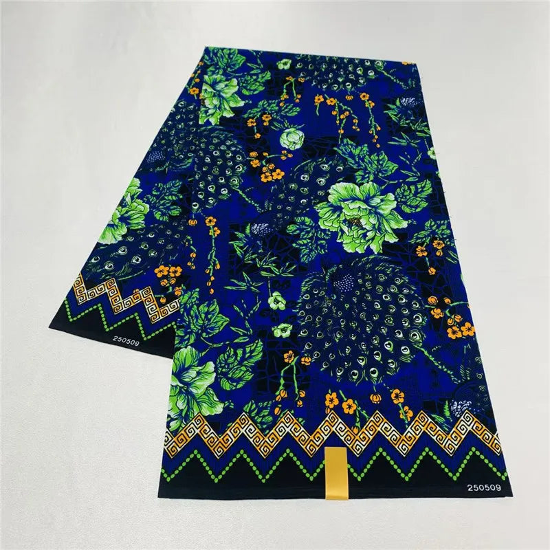 6 Yards African Real Wax Ankara Fabric - 100% Cotton Party Dress Print