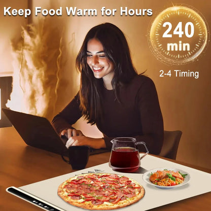 Electric Warming Tray – Foldable Silicone Food Warmer Plate, Fast Heating Portable Mat for Parties