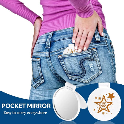 Mini Round Folding Compact Mirror - Bulk Makeup Mirrors for Purse, Travel & Daily Use for Women and Girls