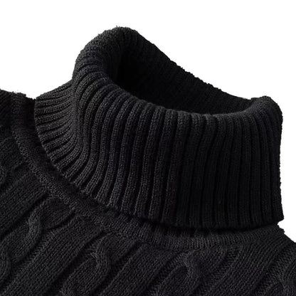 Men's Turtleneck Woolen Sweater - Casual Rollneck Knitted Warm Jumper Winter Pullover Top