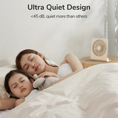 JISULIFE Mini Portable Fan - USB Rechargeable Quiet Foldable Desktop & Hanging Cooling Fan