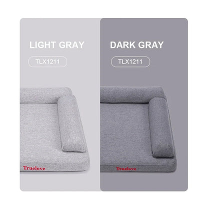 TRUELOVE Memory Foam Pet Bed - Soft Linen Fabric Dog & Cat Bed with Pillow, Removable Washable Cover TLX1211